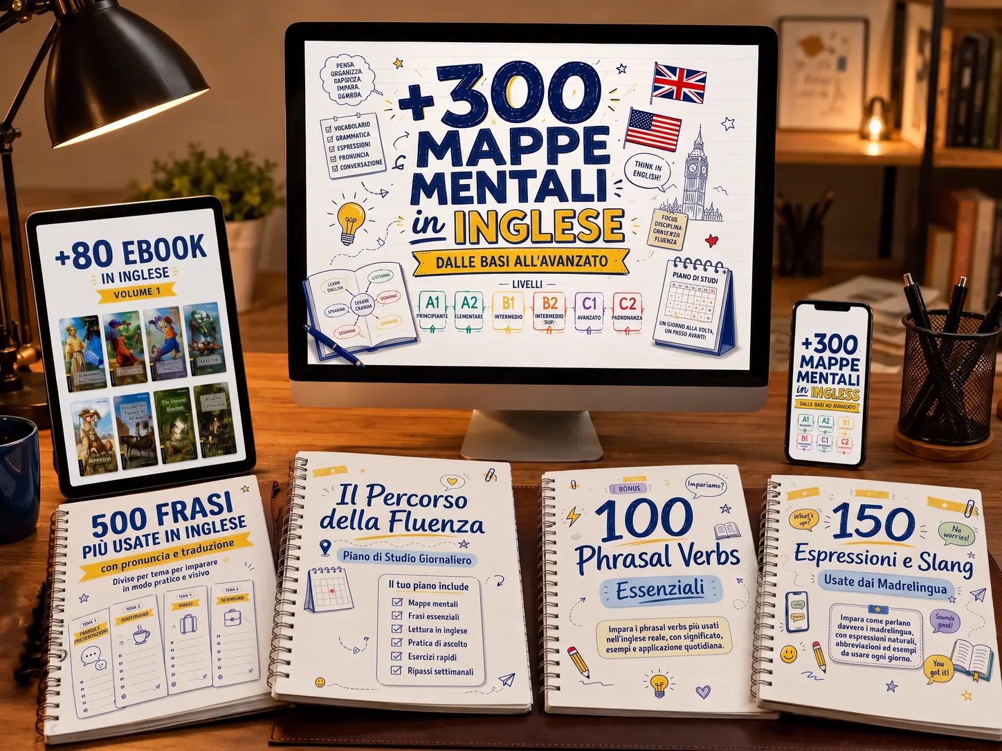 Mockup del Kit Completo di Inglese Visivo